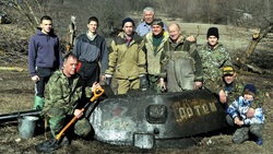 Шебекинские поисковики обнаружили фрагменты танка Т-34 в окрестностях села Яблочково